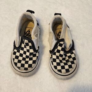 Vans‎ Black White Checkerboard Slips Ons Baby 4.5
